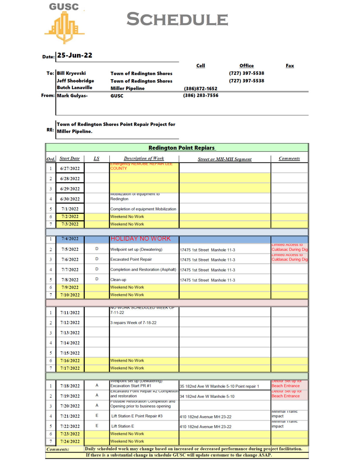 Sewer main cleaning lining schedules and maps town of redington shores